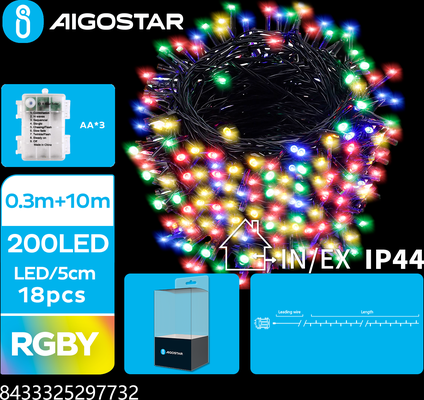 Cadena Luces Navidad Luz Cambiante 10m Pilas